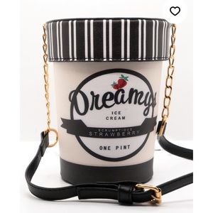 Dreamy Ice Cream Crossbody Bag - Black and White